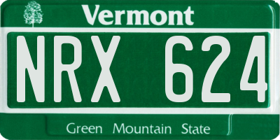 VT license plate NRX624