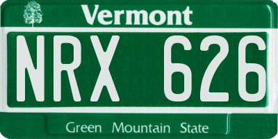VT license plate NRX626