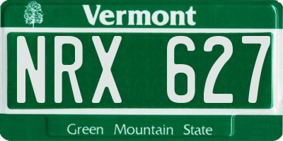 VT license plate NRX627