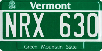 VT license plate NRX630
