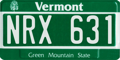 VT license plate NRX631