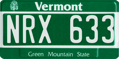VT license plate NRX633
