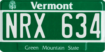 VT license plate NRX634