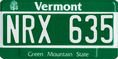 VT license plate NRX635