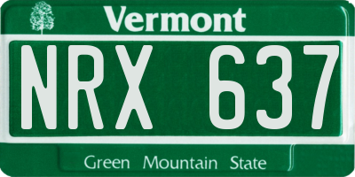 VT license plate NRX637