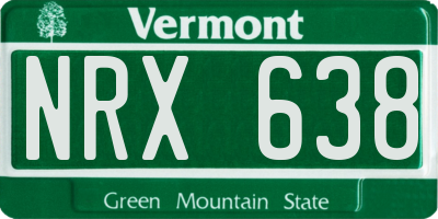 VT license plate NRX638