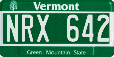VT license plate NRX642