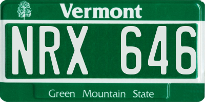 VT license plate NRX646