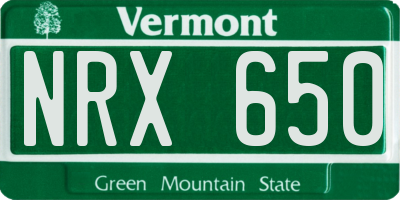 VT license plate NRX650