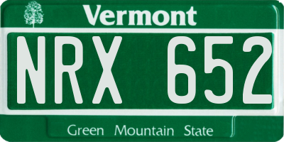 VT license plate NRX652
