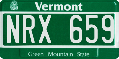 VT license plate NRX659