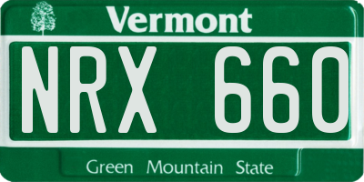 VT license plate NRX660
