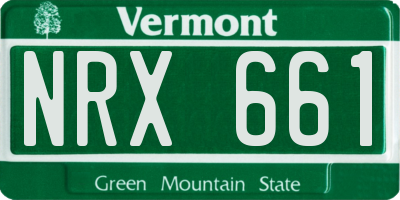 VT license plate NRX661