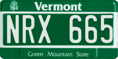 VT license plate NRX665