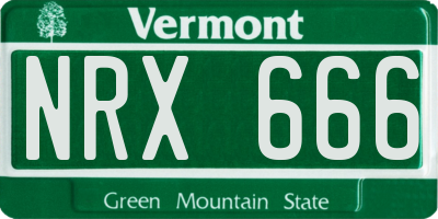 VT license plate NRX666