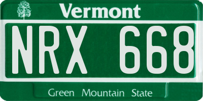 VT license plate NRX668