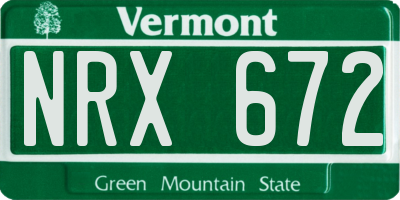 VT license plate NRX672