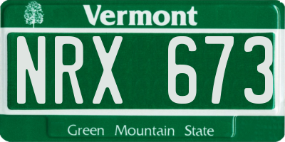 VT license plate NRX673
