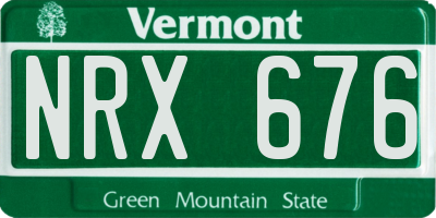 VT license plate NRX676