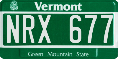 VT license plate NRX677