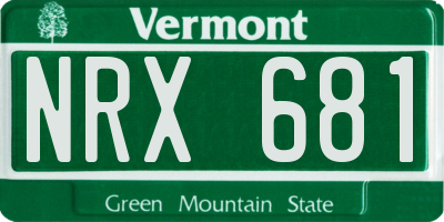VT license plate NRX681