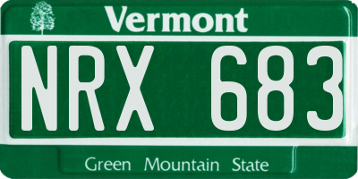 VT license plate NRX683