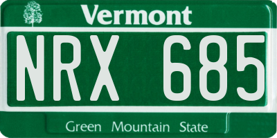 VT license plate NRX685