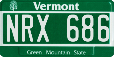 VT license plate NRX686