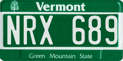 VT license plate NRX689