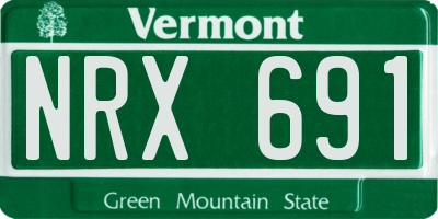 VT license plate NRX691