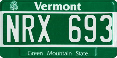 VT license plate NRX693