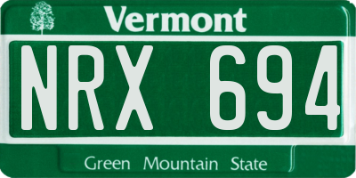 VT license plate NRX694