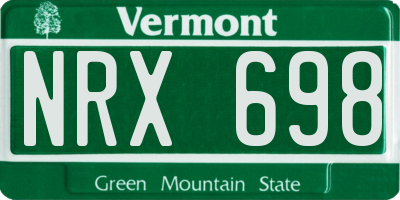 VT license plate NRX698