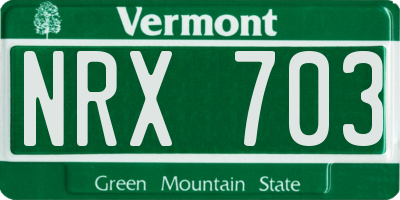 VT license plate NRX703