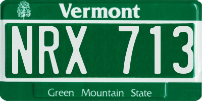 VT license plate NRX713