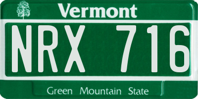 VT license plate NRX716