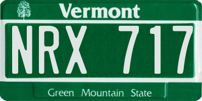 VT license plate NRX717