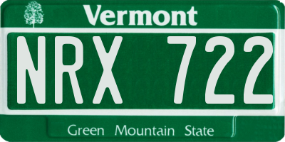 VT license plate NRX722