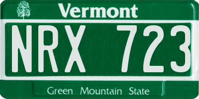 VT license plate NRX723