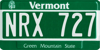VT license plate NRX727