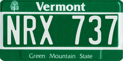 VT license plate NRX737