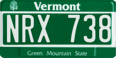 VT license plate NRX738