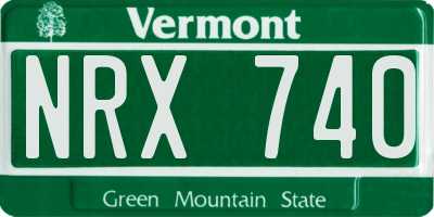 VT license plate NRX740