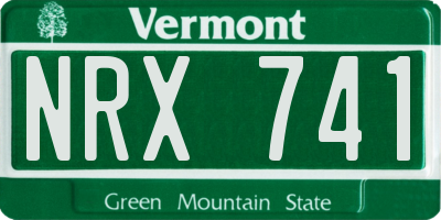 VT license plate NRX741