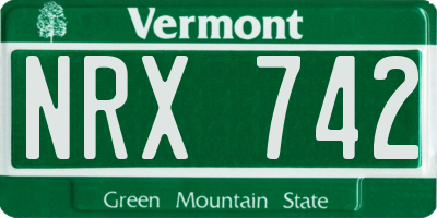 VT license plate NRX742