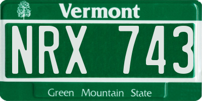 VT license plate NRX743