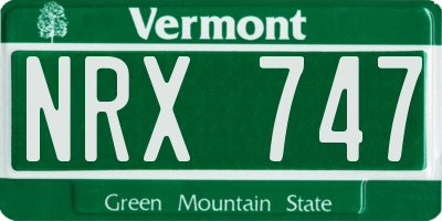 VT license plate NRX747