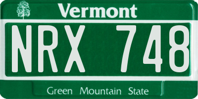 VT license plate NRX748