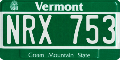VT license plate NRX753