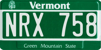 VT license plate NRX758